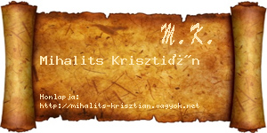 Mihalits Krisztián névjegykártya